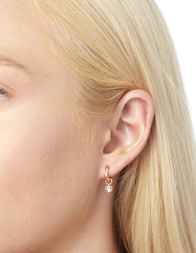 Aretes Olivia Burton de plata con acabado baño de oro rosa cristal