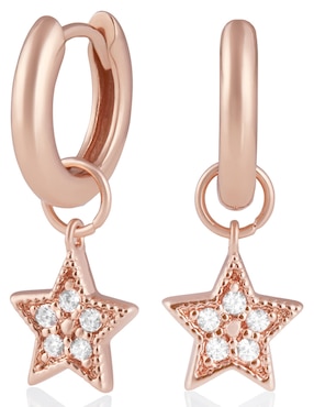 Aretes Olivia Burton de plata con acabado baño de oro rosa cristal