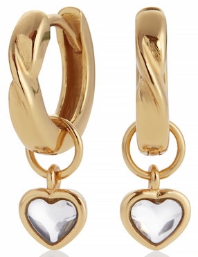 Aretes Olivia Burton de plata con acabado baño de oro cristal