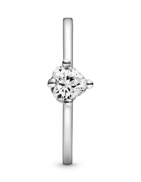 Anillo de corazón Pandora P 925 de plata circonita pavé