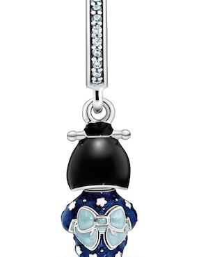 Charm de geisha Pandora de plata P 925 cristal