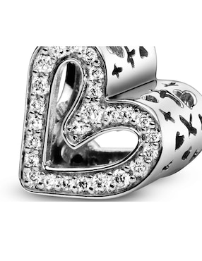 Charm de corazón Pandora de plata P 925 zirconia cúbica