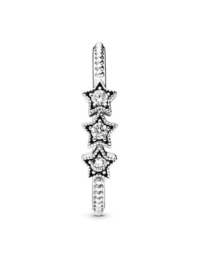 Anillo de estrella Pandora P 925 de plata diamante pavé