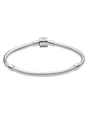 Brazalete Pandora de plata con acabado lustre