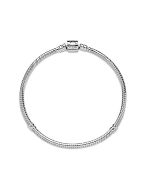 Brazalete Pandora de plata con acabado lustre