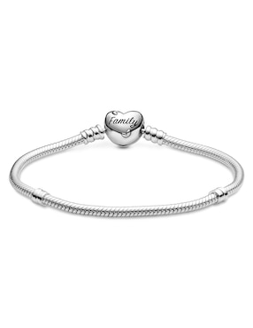 Brazalete Pandora de plata con acabado lustre