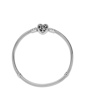 Brazalete Pandora de plata con acabado lustre