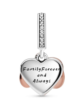 Charm de corazón Pandora de plata zirconia cúbica