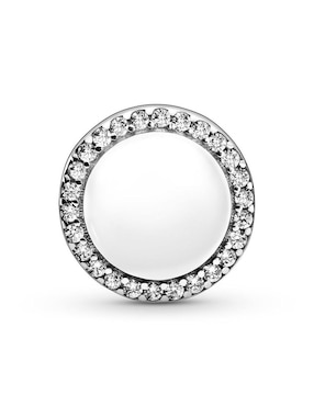Charm redondo Pandora de plata zirconia cúbica