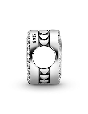 Charm redondo Pandora de plata zirconia cúbica