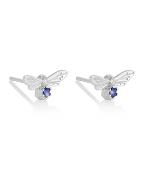 Aretes Olivia Burton de plata con acabado pavé cristal