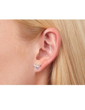 Aretes Olivia Burton de plata con acabado pavé cristal