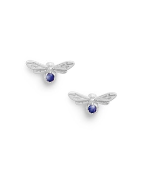 Aretes Olivia Burton de plata con acabado pavé cristal