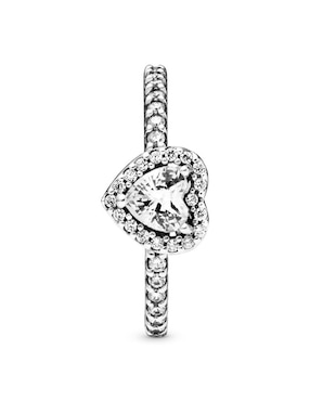 Anillo multi gemas de corazón Pandora P 925 de plata diamante pavé