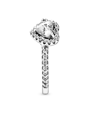 Anillo multi gemas de corazón Pandora P 925 de plata diamante pavé