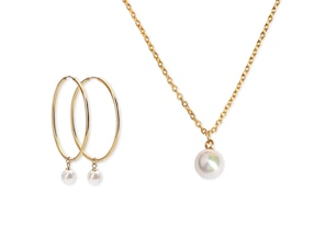 Aretes y collar Luckyly 18 K