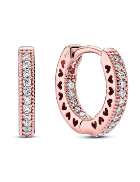 Aretes Pandora de plata con acabado pavé zirconia cúbica