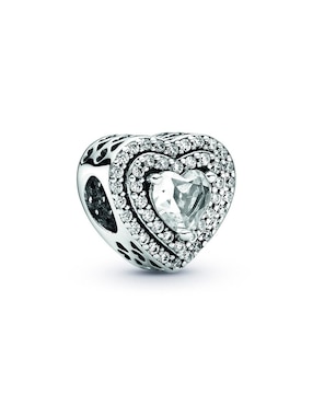 Dije de corazón Pandora de plata P 925 zirconia cúbica