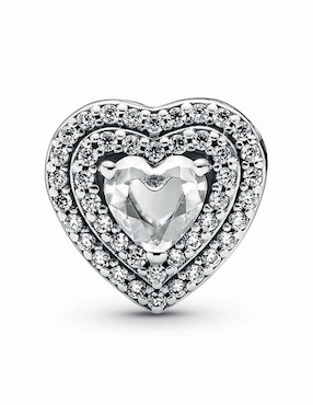 Dije de corazón Pandora de plata P 925 zirconia cúbica