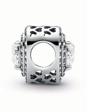 Dije de corazón Pandora de plata P 925 zirconia cúbica