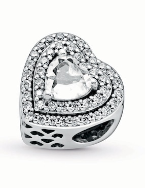 Dije de corazón Pandora de plata P 925 zirconia cúbica