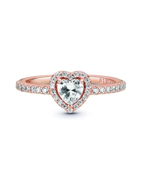 Anillo de corazón Pandora P 925 de plata diamante pavé