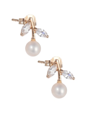 Aretes Amor de oro con acabado pavé zirconia