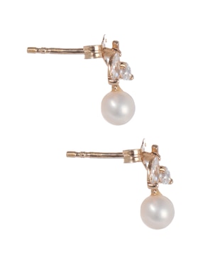 Aretes Amor de oro con acabado pavé zirconia