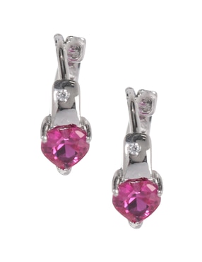 Aretes De Corazón Amor De Plata P925 Zirconia