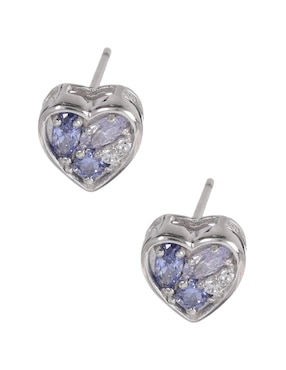 Aretes De Corazón Amor De Plata P925 Zirconia