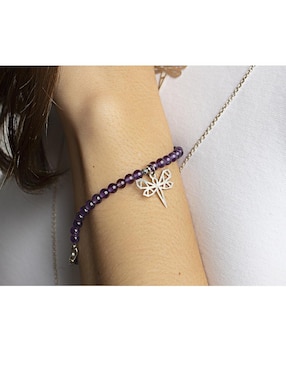 Pulsera Anamora Por Tanya Moss de plata con acabado pavé