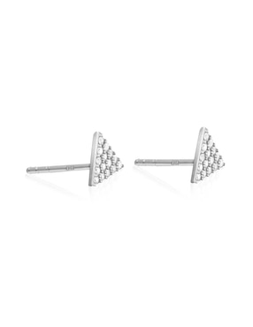 Aretes Anamora Por Tanya Moss de plata con acabado plateado cristal