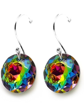 Aretes Zvezda de plata con acabado brillante cristal