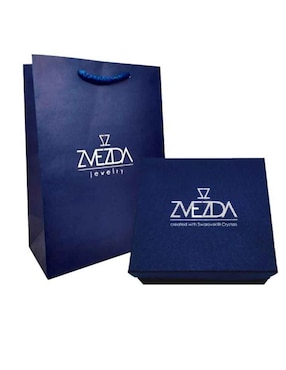 Aretes Zvezda de plata con acabado brillante cristal