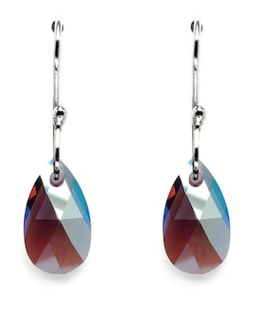 Aretes Zvezda de plata con acabado brillante cristal