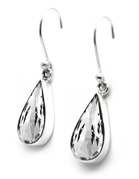 Aretes Zvezda de plata con acabado pavé cristal
