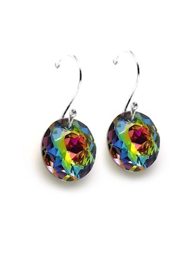 Set aretes y collar Zvezda de plata P 925 cristal