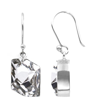 Aretes Zvezda de plata con acabado pavé cristal