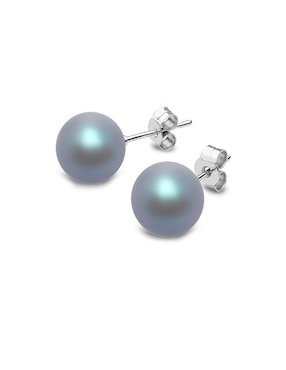 Broqueles Zvezda de plata con acabado lustre perla