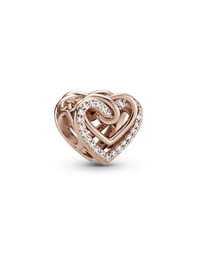 Charm de corazón Pandora 14 K zirconia cúbica
