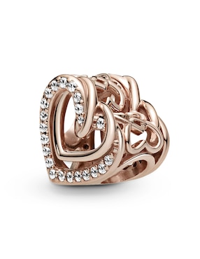 Charm de corazón Pandora 14 K zirconia cúbica