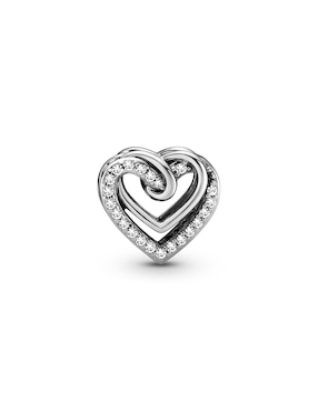 Charm de corazón Pandora de plata P 925 zirconia cúbica