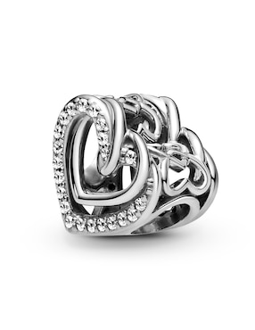 Charm de corazón Pandora de plata P 925 zirconia cúbica