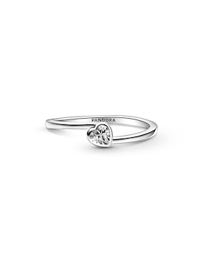 Anillo de corazón Pandora P 925 de plata diamante pavé