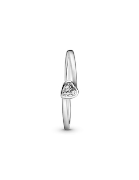 Anillo de corazón Pandora P 925 de plata diamante pavé