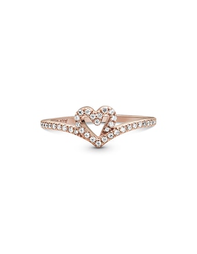 Anillo de corazón Pandora diamante pavé