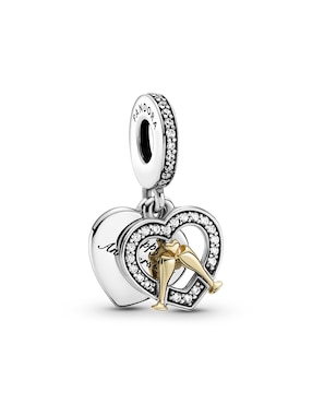 Charm de corazón Pandora de plata zirconia cúbica