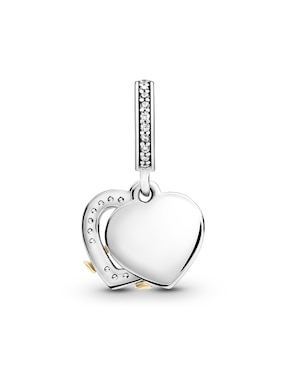 Charm de corazón Pandora de plata zirconia cúbica