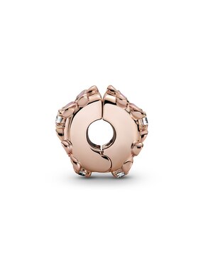 Charm de flores Pandora de plata 14 K zirconia cúbica