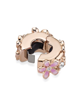 Charm de flores Pandora de plata 14 K zirconia cúbica